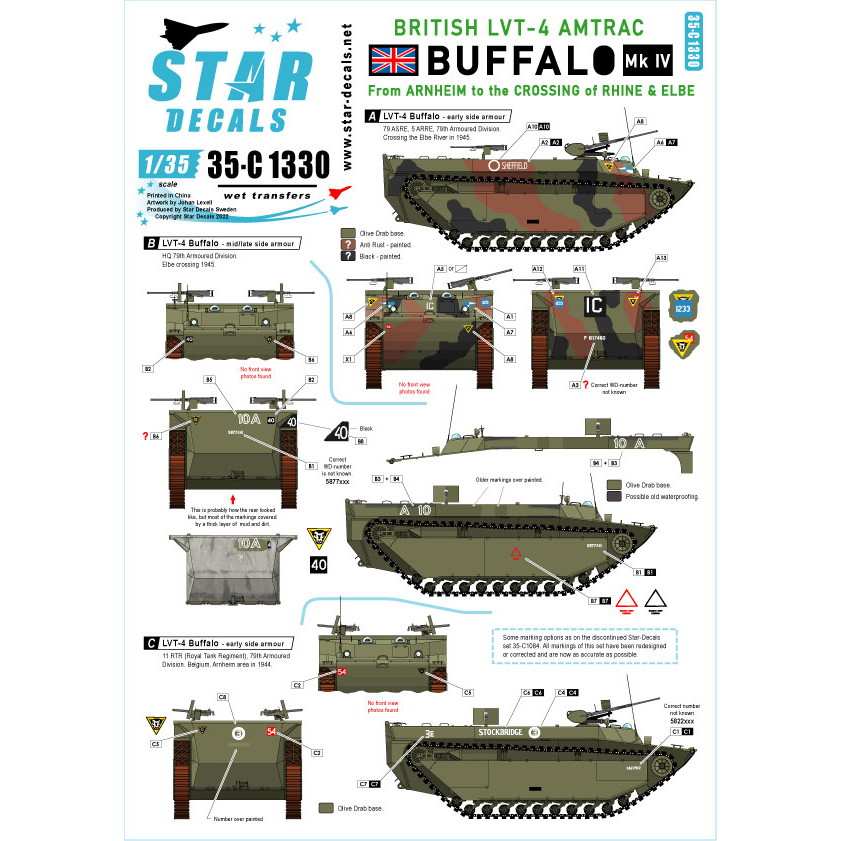 【新製品】35-C1330 1/35 WWII 英 イギリス軍LVT-4バッファローMkIV アーンハイムと横断されたライン川とエルベ川