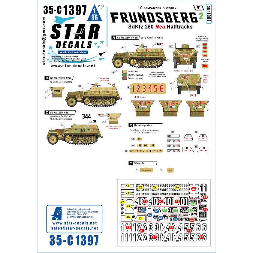 【新製品】35-C1397 1/35 WWII ドイツ 第10SS装甲師団「フルンツベルク」の車輌＃2 Sd.Kfz.250ノイ