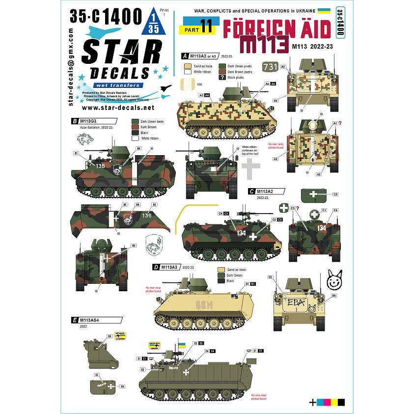 【新製品】35-C1400 1/35 現用 ウクライナの戦争＃11 ウクライナ軍への供与車輌 M113装甲兵員輸送車(2022-23年)