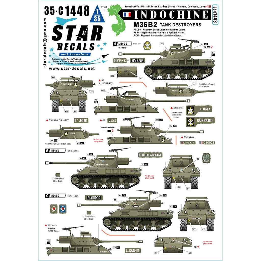 【新製品】35-C1448 1/35 現用 フランス インドシナ戦争＃10 R.B.C.E.O./R.B.F.M./R.I.C.M.のM36B2駆逐戦車