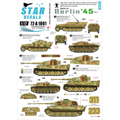 【新製品】72-A1001)ベルリンの戦い 45 #1 ハーフトラック、突撃砲、ティーガーI/II