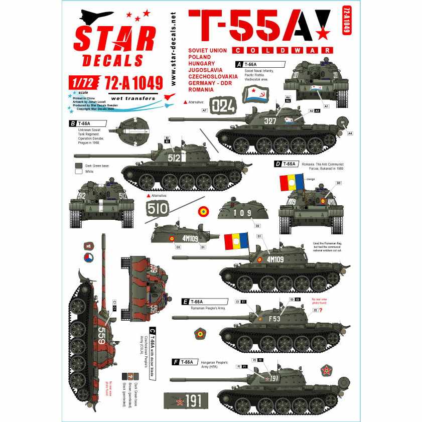 【新製品】72-A1049 現代 露/ソ 冷戦時代のT-55A ソビエト及びワルシャワ機構