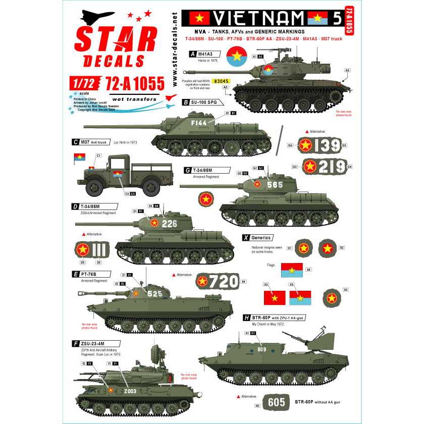 【新製品】72-A1055 現用 ベトナム戦争 ベトナム＃5 NVA(北ベトナム正規軍)の戦車と装甲車
