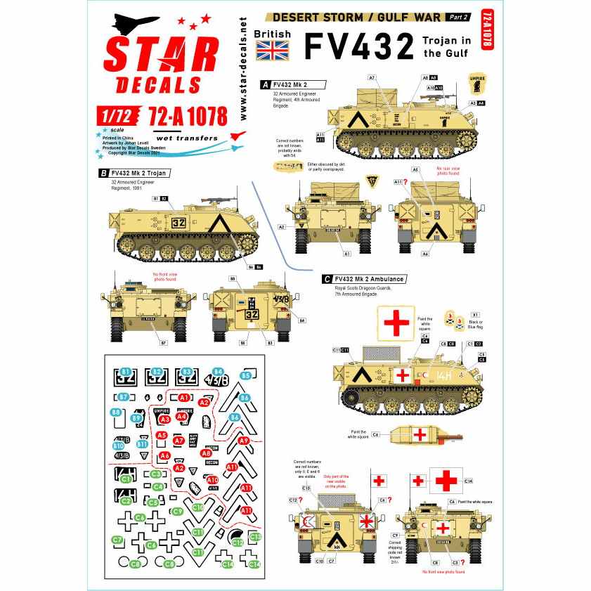 【新製品】72-A1078 1/72 現用 デザートストーム＃2 湾岸戦争でのFV432 1990?91