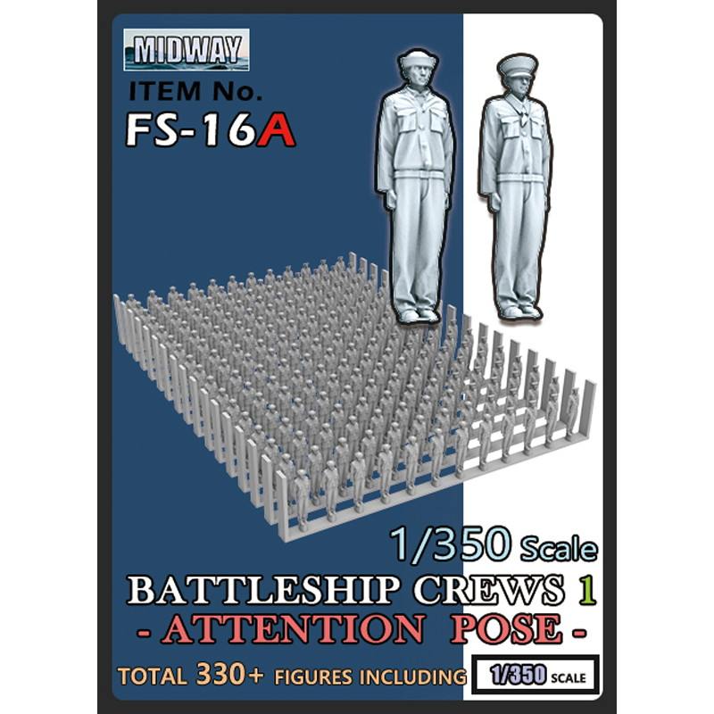 【新製品】FS-16A 1/350 WWIIアメリカ海軍 戦艦乗組員セット＃1 気をつけ