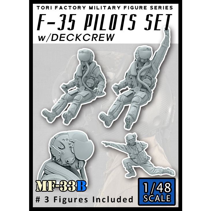【新製品】MF-33B 1/48 F-35海兵隊パイロットセット デッキクルー付(3体セット)