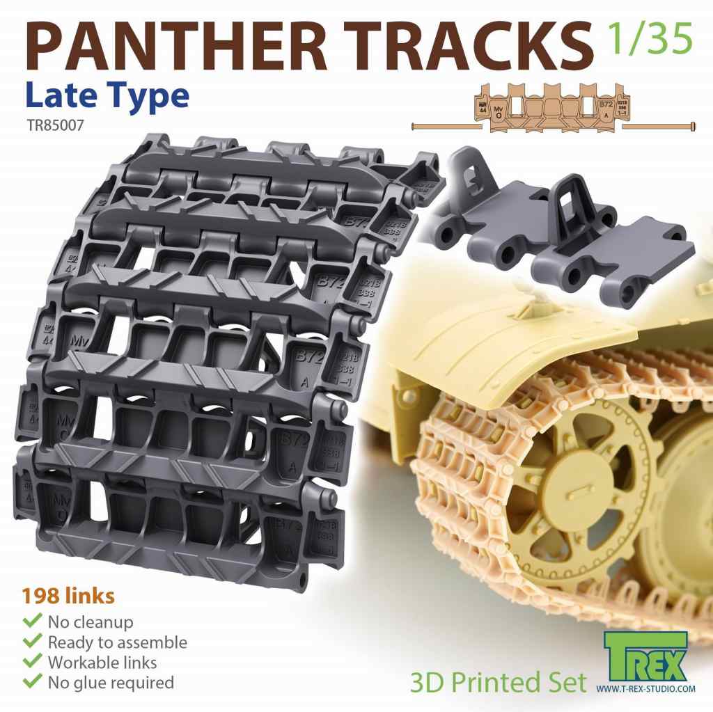 【再入荷】TR85007 1/35 WWII ドイツパンター戦車用可動履帯 後期型