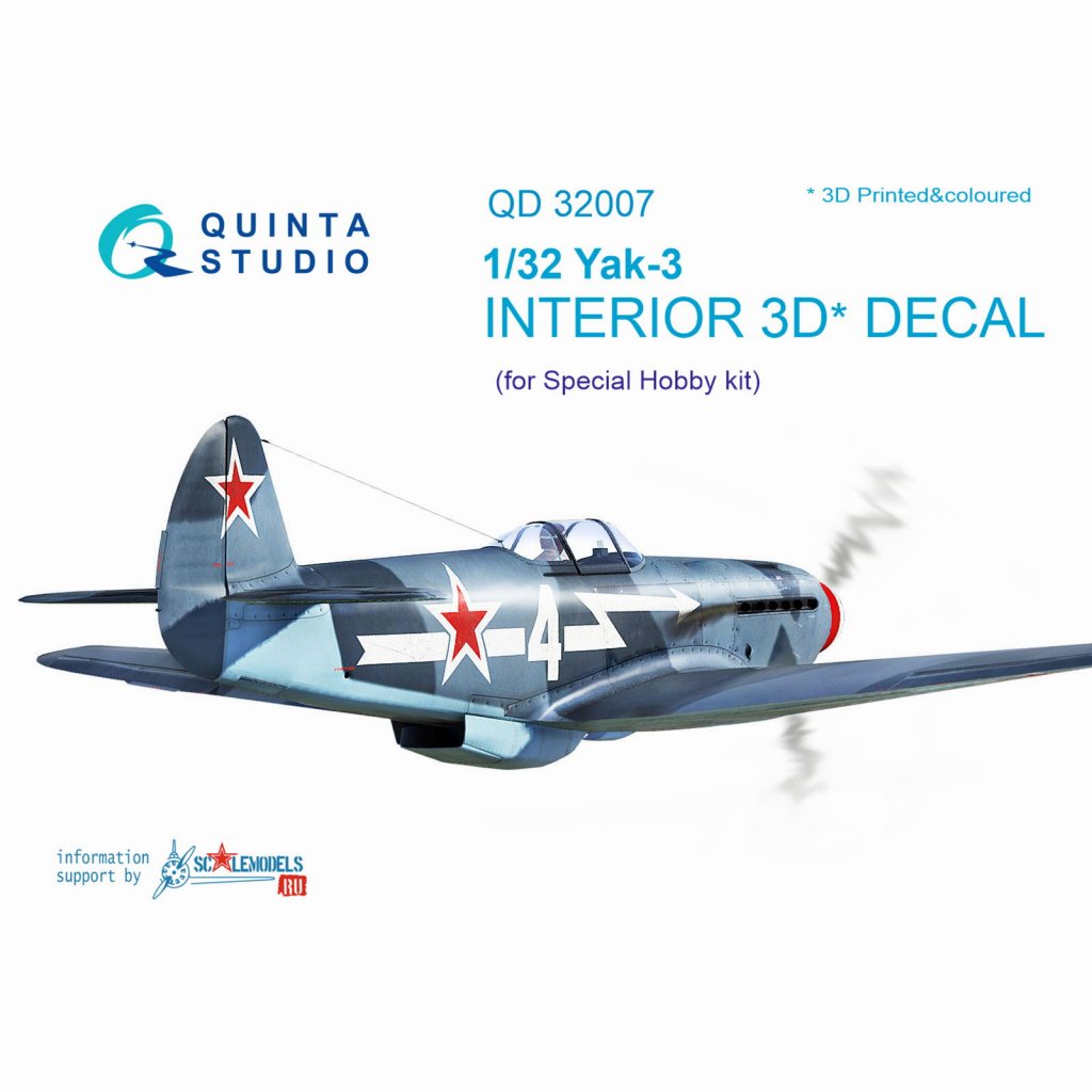 【新製品】QD32007 1/32 ヤコブレフ Yak-3 内装3Dデカール (スペシャルホビー用)