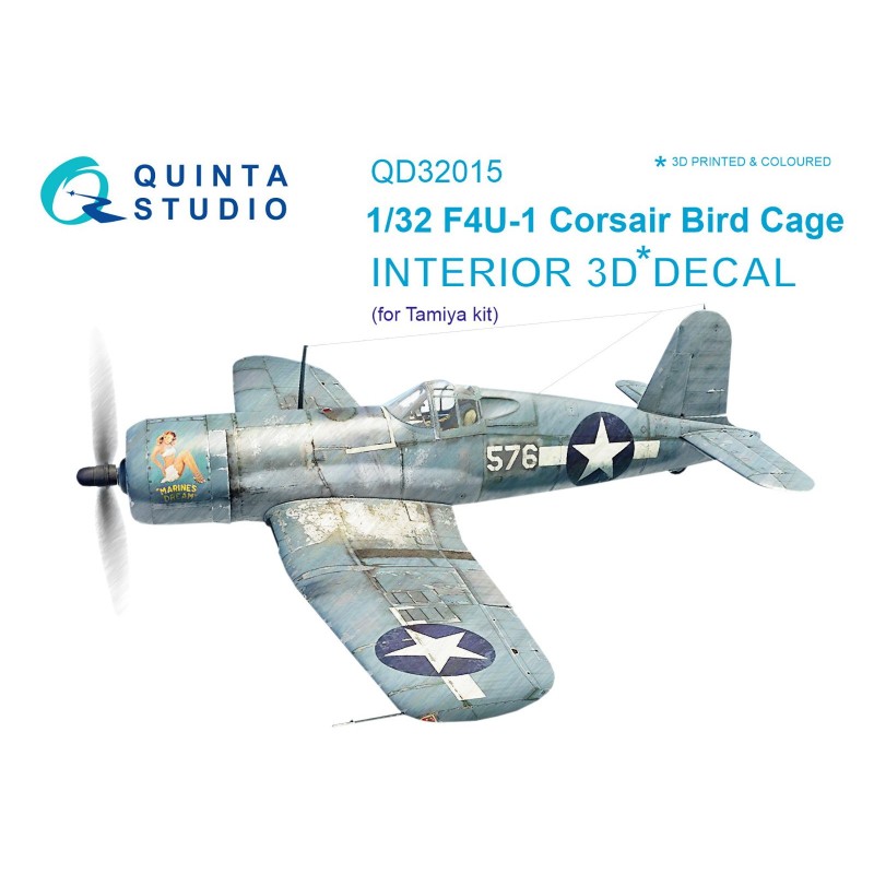 【新製品】QD32015 1/32 ヴォート F4U-1 コルセア バードケージ 内装3Dデカール(タミヤ用)