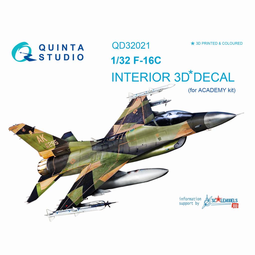 【新製品】QD32021 1/32 ジェネラル・ダイナミクス F-16C ファイティングファルコン 内装3Dデカール (アカデミー用)
