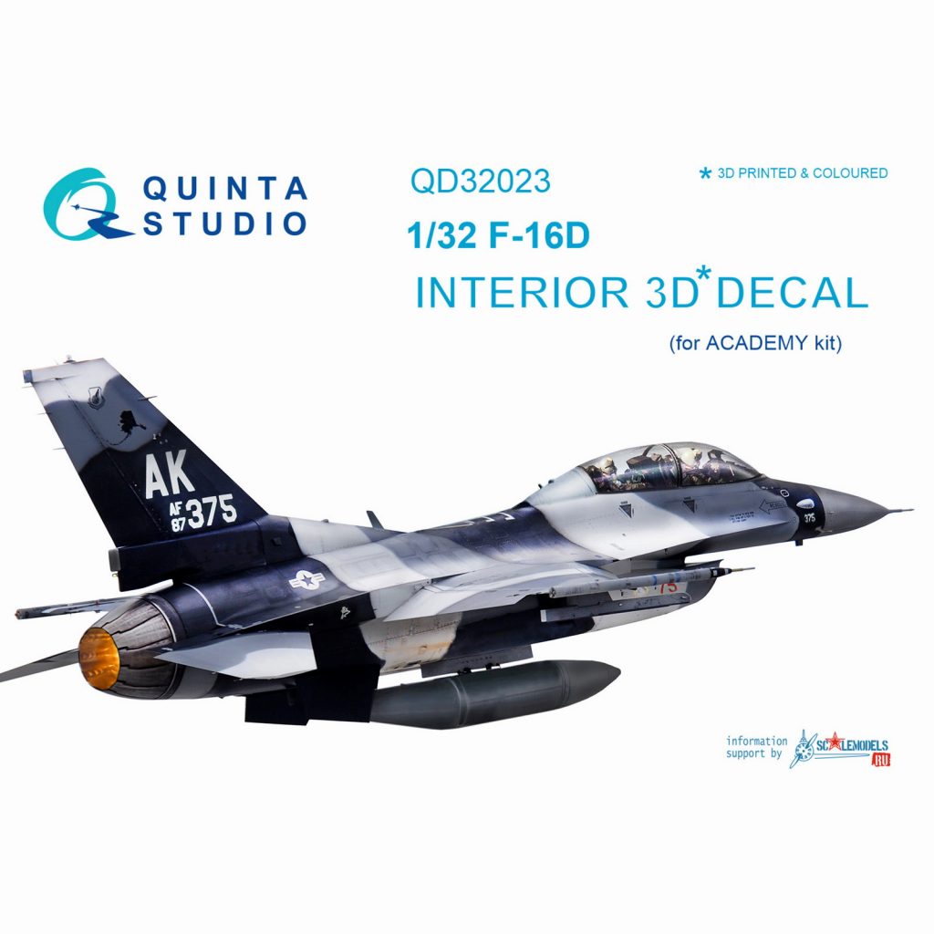 【新製品】QD32023 1/32 ジェネラル・ダイナミクス F-16D ファイティングファルコン 内装3Dデカール (アカデミー用)