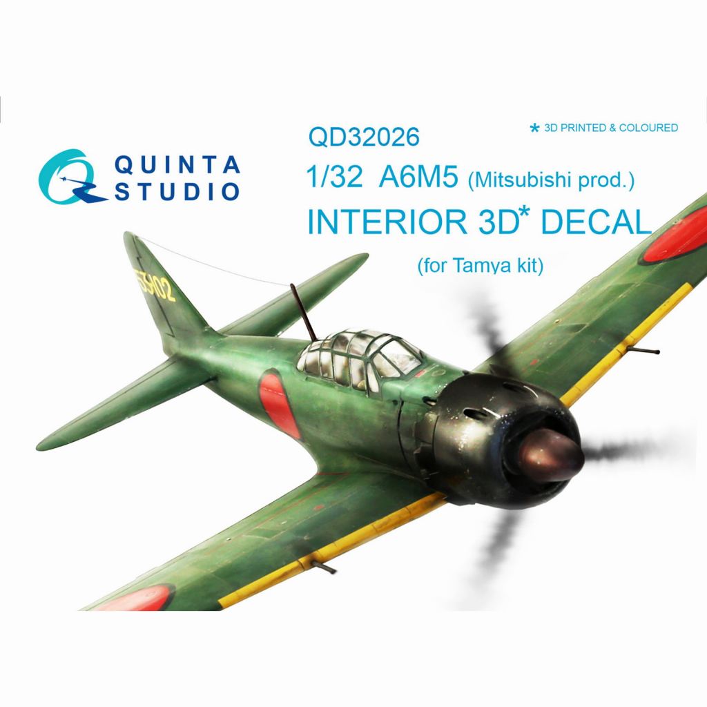 【新製品】QD32026 1/32 三菱 A6M5 零戦 五二型 (三菱生産) 内装3Dデカール (タミヤ用)