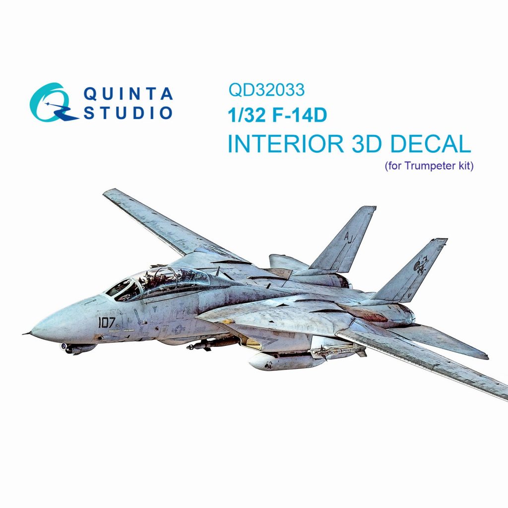 【新製品】QD32033 1/32 グラマン F-14D トムキャット 内装3Dデカール (トランペッター用)
