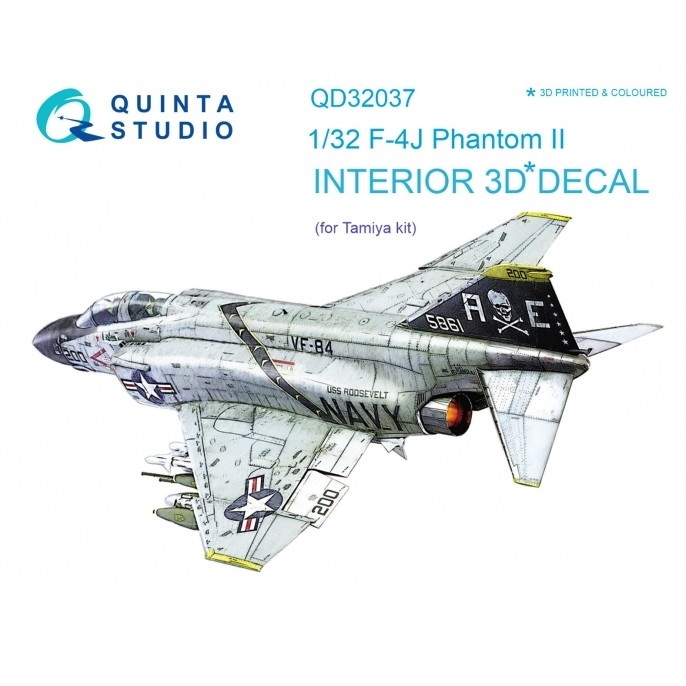 【新製品】QD32037 1/32 F-4J ファントムII 内装3Dデカール (タミヤ用)