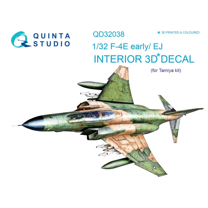 【新製品】QD32038 1/32 マクドネル・ダグラス F-4E (初期型)/F-4EJ ファントムII 内装3Dデカール (タミヤ用)