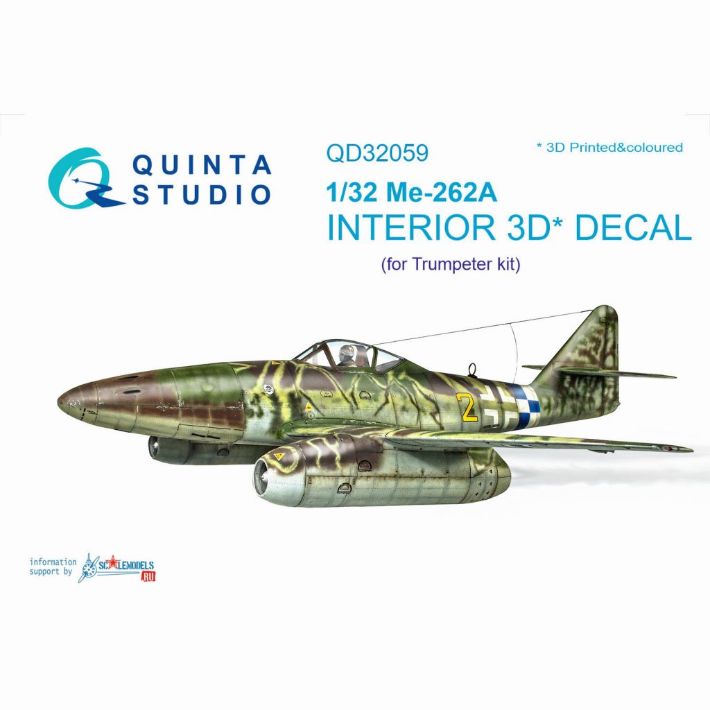 【新製品】QD32059 1/32 メッサーシュミット Me262A シュワルベ 内装3Dデカール (トランペッター用)