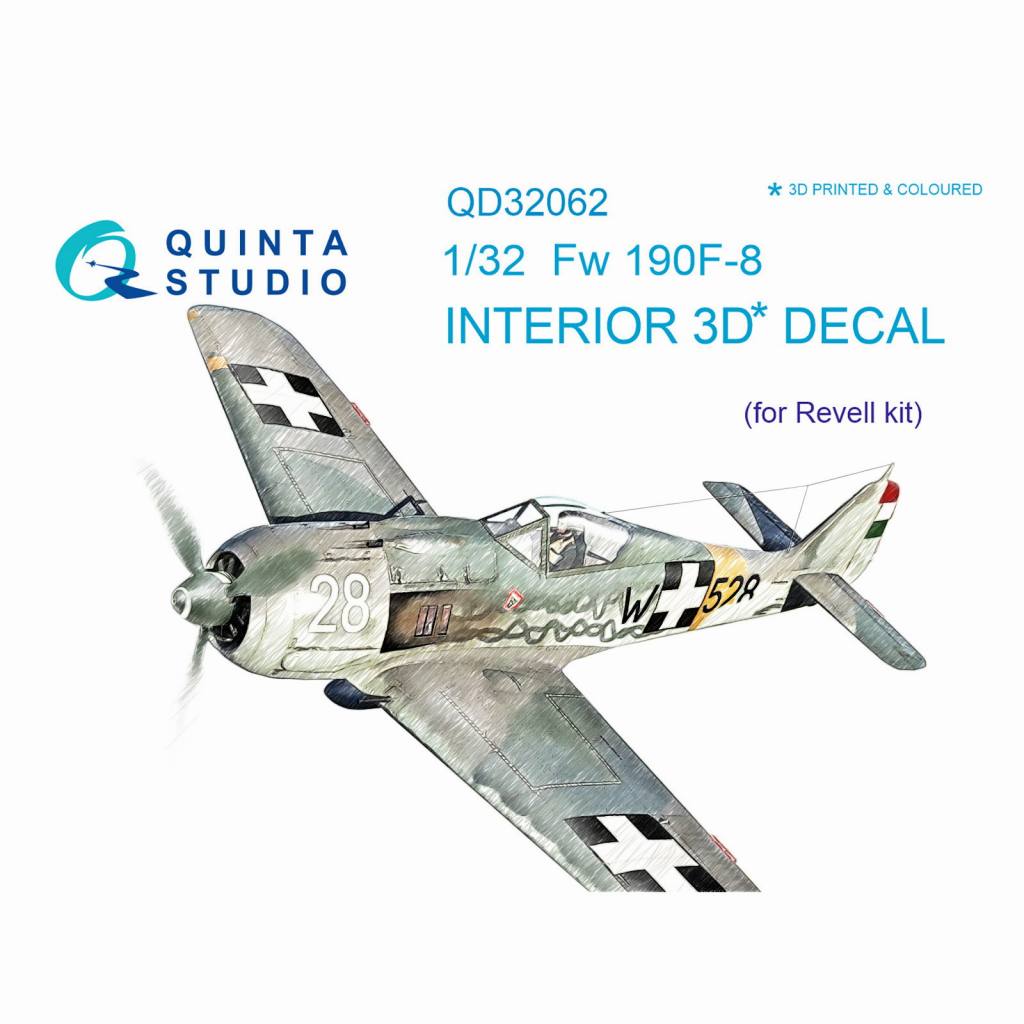 【新製品】QD32062 1/32 フォッケウルフ Fw190F-8 内装3Dデカール (レベル用)