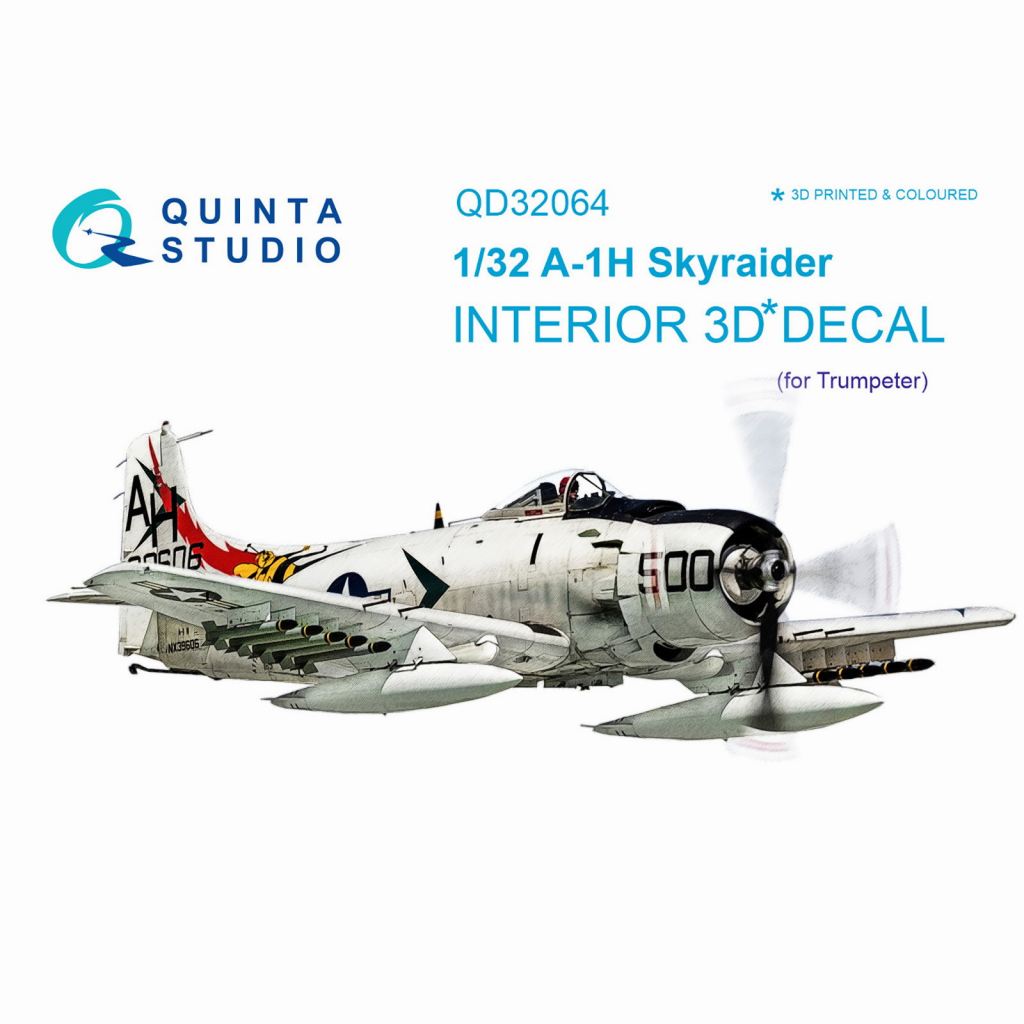 【新製品】QD32064 1/32 ダグラス A-1H スカイレーダー 内装3Dデカール(トランぺッター用)