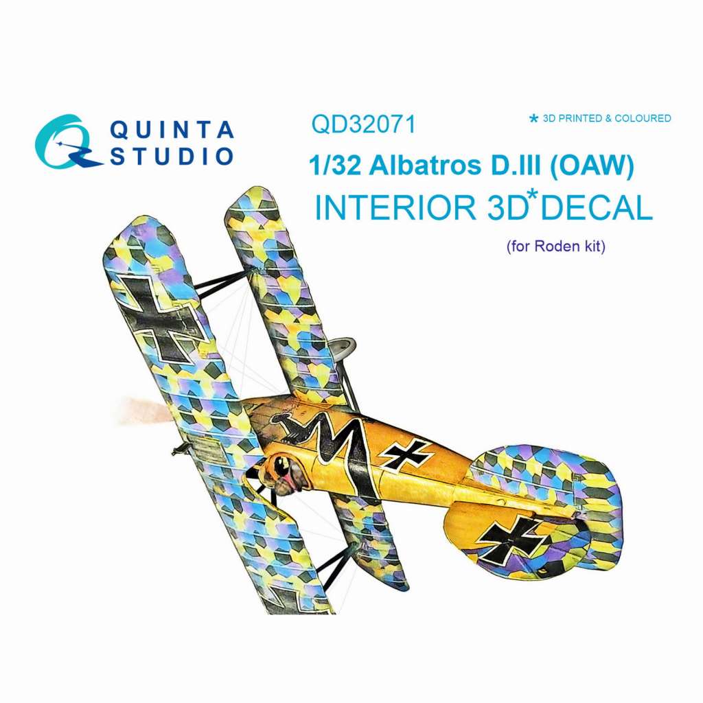 【新製品】QD32071 1/32 アルバトロス D.III OAW内装3Dデカール (ローデン用)