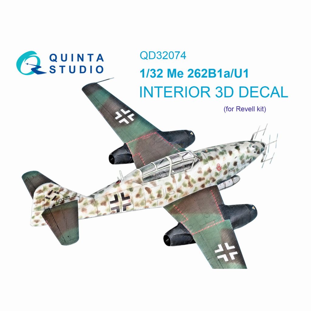 【新製品】QD32074 1/32 メッサーシュミット Me262B1a/U-1 シュワルベ 内装3Dデカール(レベル用)