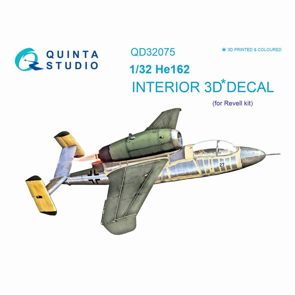 【新製品】QD32075 1/32 ハインケル He162 サラマンダー 内装3Dデカール (レベル用)