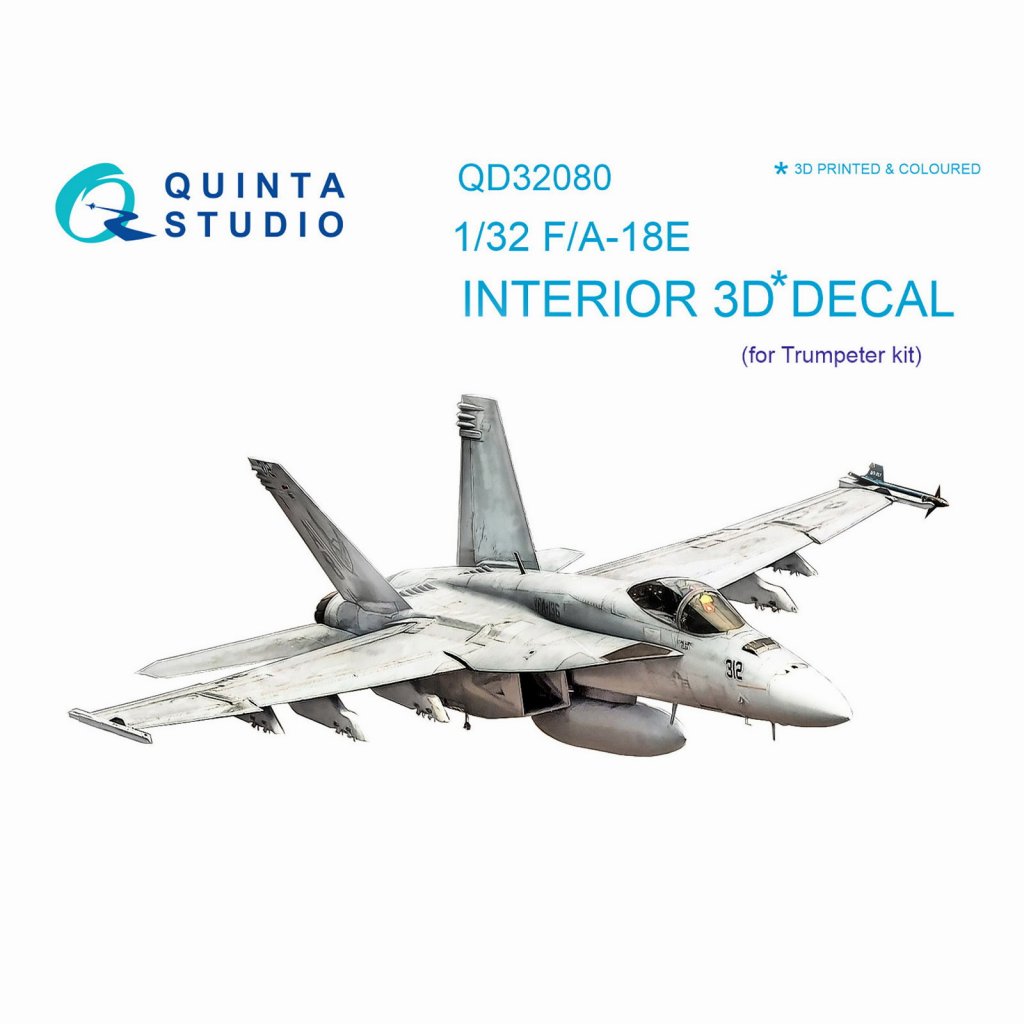 【新製品】QD32080 1/32 ボーイング F/A-18E スーパーホーネット 内装3Dデカール(トランぺッター用)