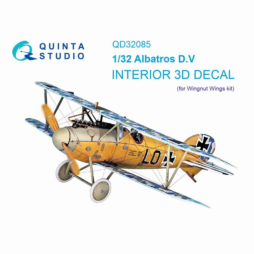 【新製品】QD32085 1/32 アルバトロス D.V 内装カラー3Dデカール(ウイングナットウイングス用)