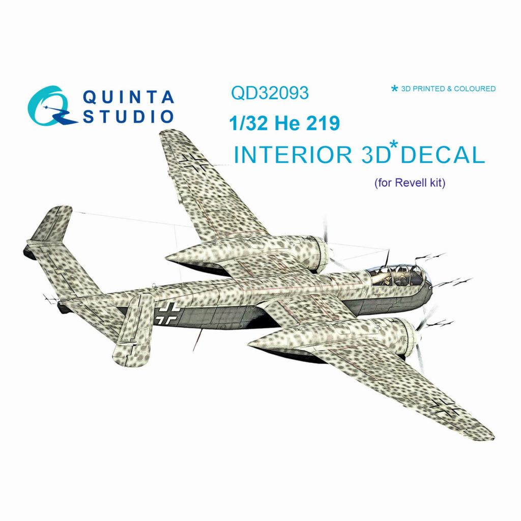 【新製品】QD32093 1/32 ハインケル He219 ウーフー 内装カラー3Dデカール(レベル用)