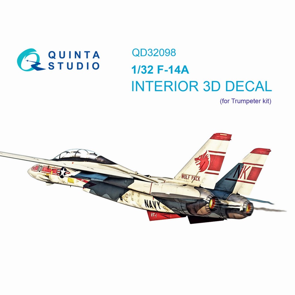 【新製品】QD32098 1/32 グラマン F-14A トムキャット 内装カラー3Dデカール(トランペッター用)