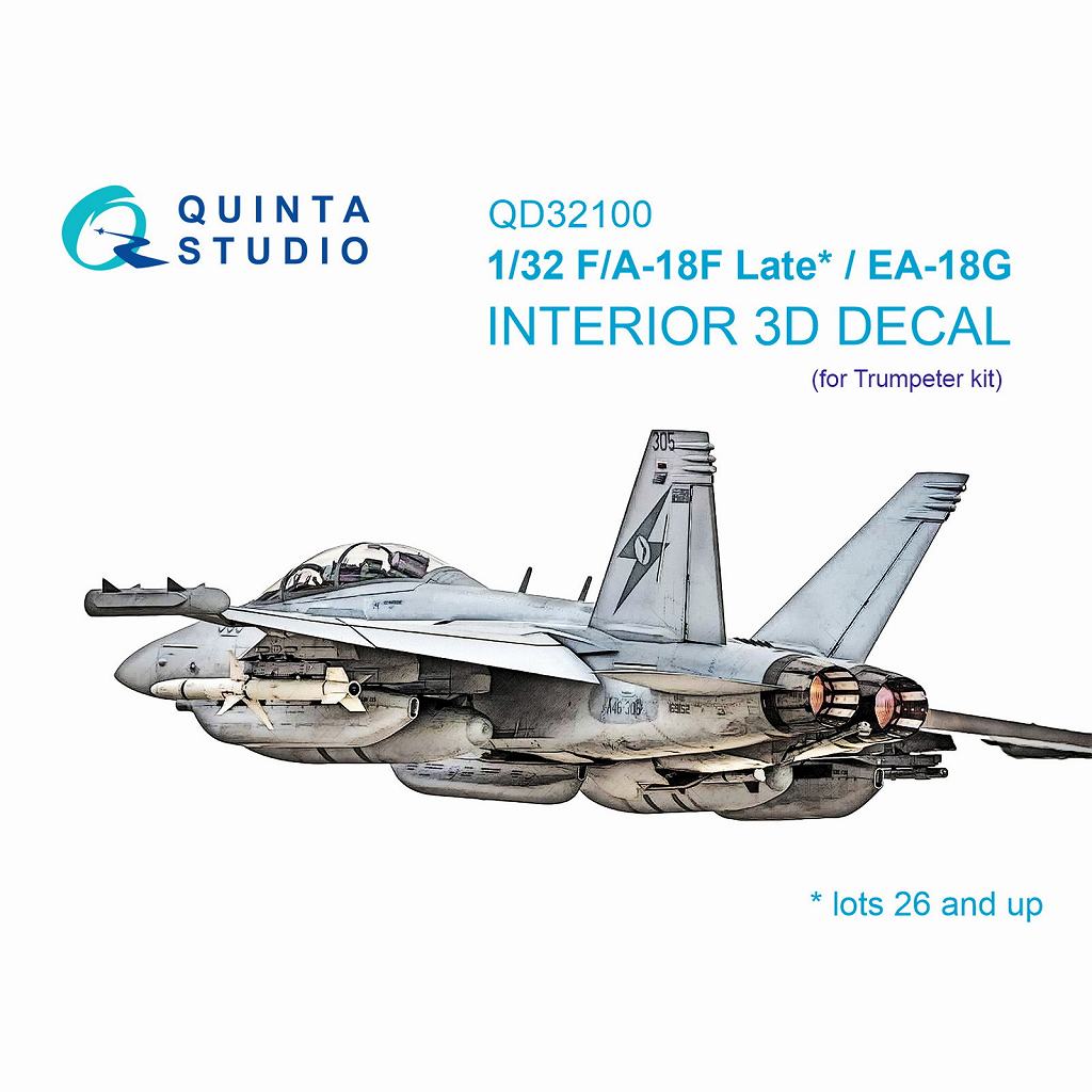 【新製品】QD32100 1/32 F/A-18F スーパーホーネット 後期 / EA-18G グラウラー 内装カラー3Dデカール(トランペッター用)