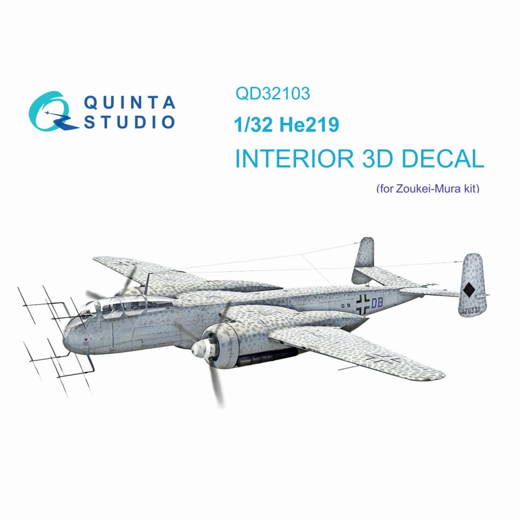 【新製品】QD32103 1/32 ハインケル He219 ウーフー 内装カラー3Dデカール(造形村用)