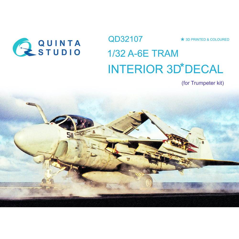 【新製品】QD32107 1/32 グラマン A-6E TRAM イントルーダー 内装カラー3Dデカール(トランペッター用)