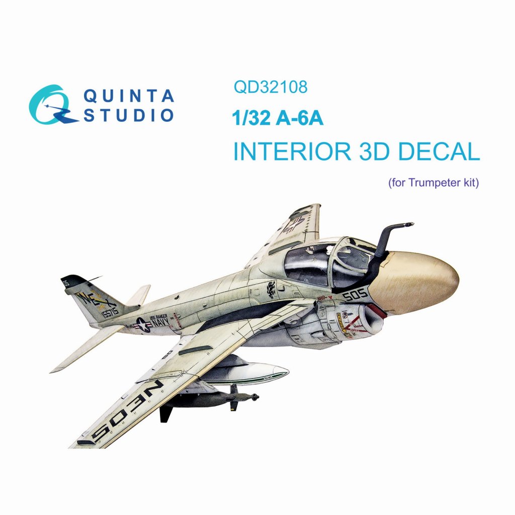 【新製品】QD32108 1/32 グラマン A-6A イントルーダー 内装カラー3Dデカール(トランペッター用)