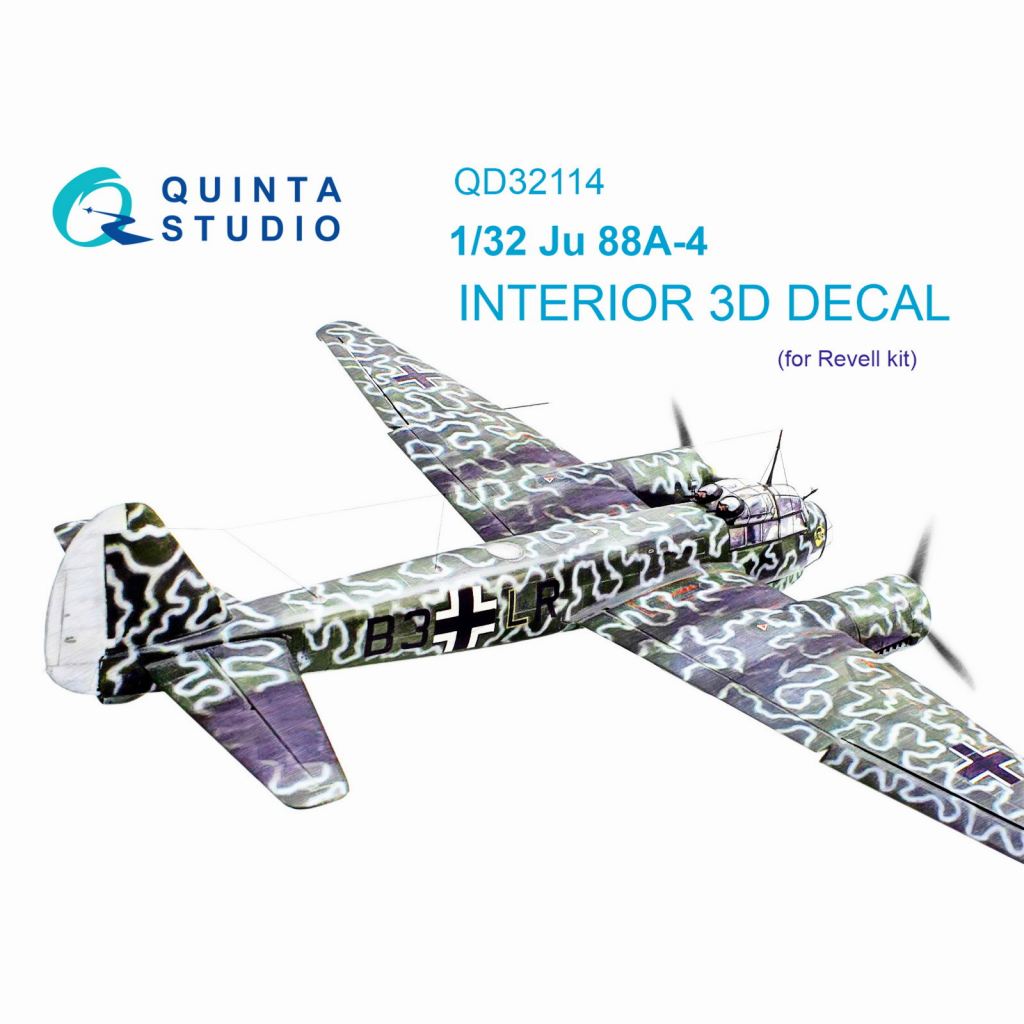 【新製品】QD32114 1/32 ユンカース Ju88A-4 内装カラー3Dデカール(レベル用)