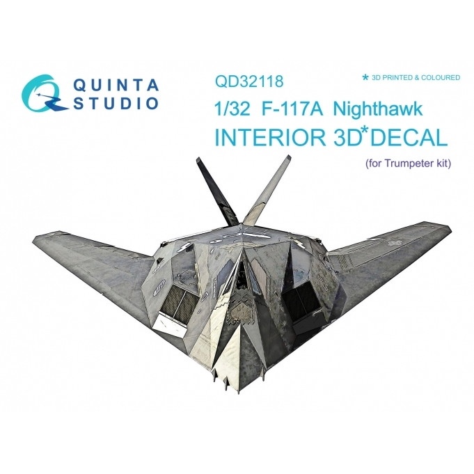【新製品】QD32118 1/32 ロッキード F-117A ナイトホーク 内装カラー3Dデカール(トランペッター用)