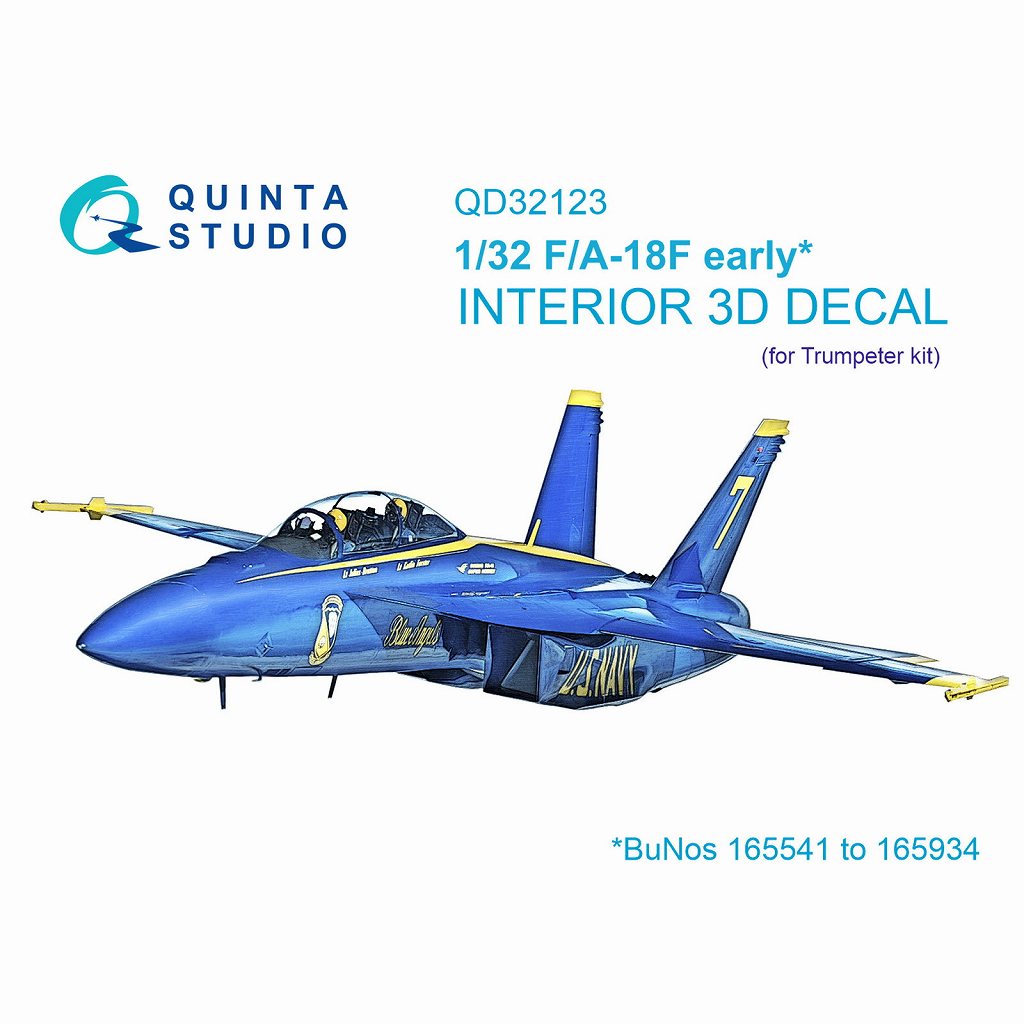 【新製品】QD32123 1/32 F/A-18F スーパーホーネット 初期型 内装カラー3Dデカール(トランペッター用)