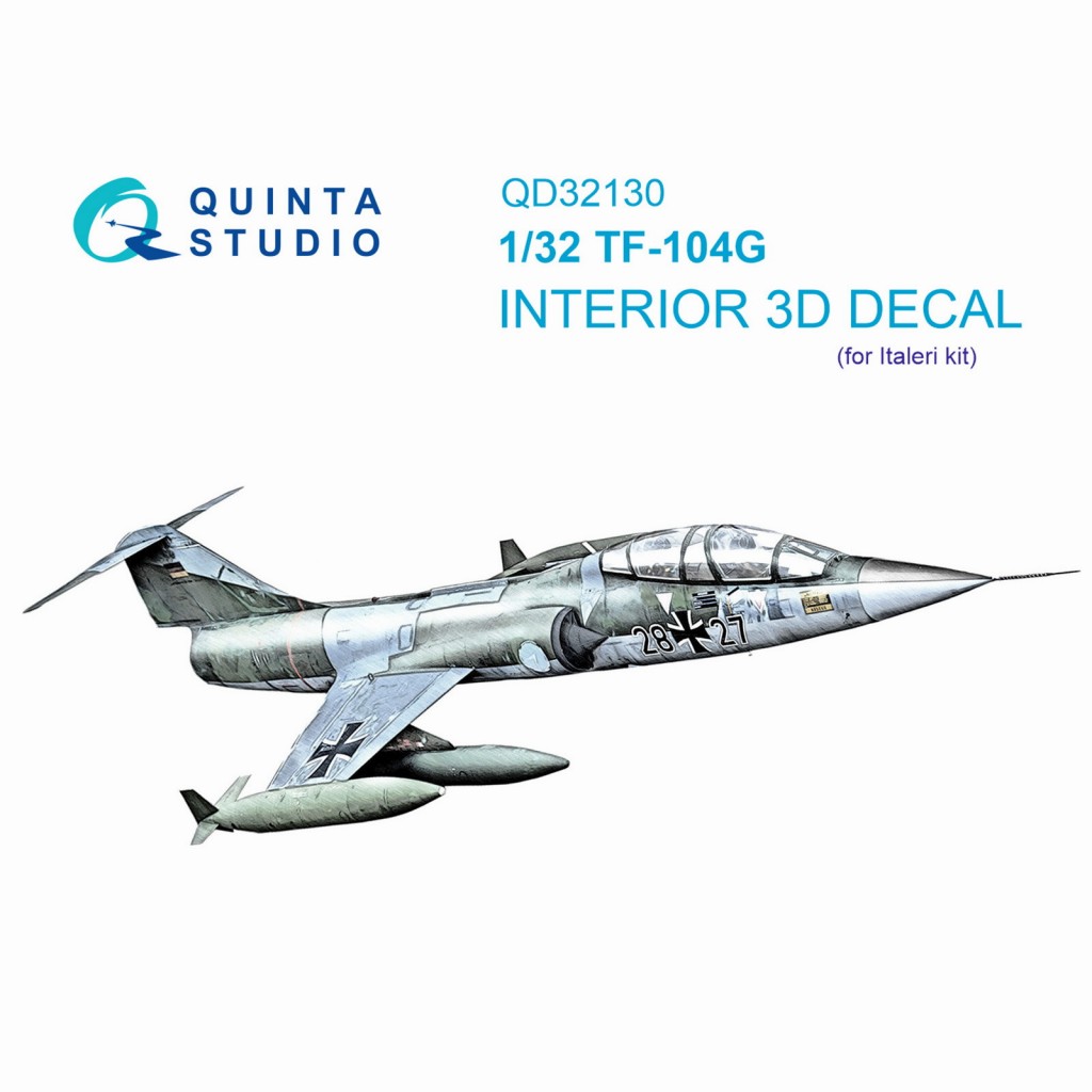 【新製品】QD32130 1/32 ロッキード TF-104G スターファイター 内装カラー3Dデカール(イタレリ用)