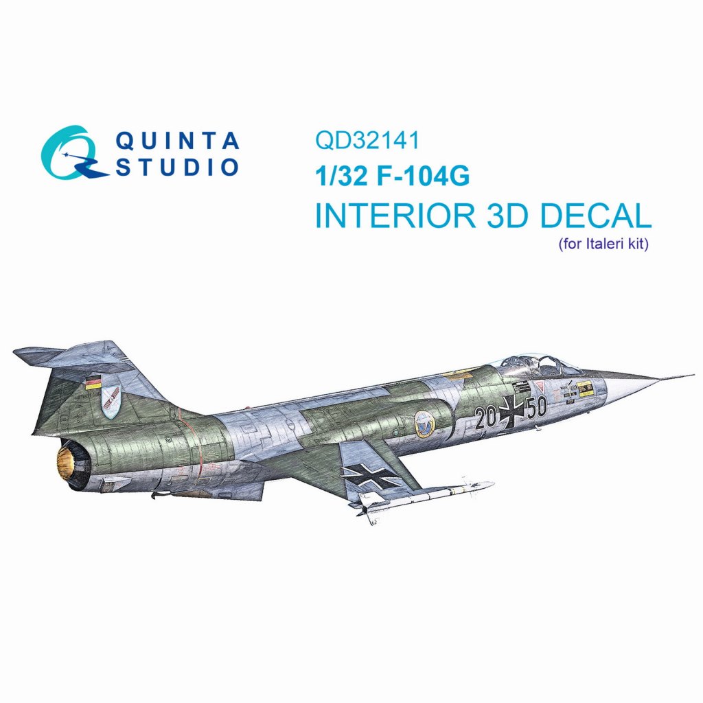 【新製品】QD32141 1/32 ロッキード F-104G スターファイター 内装カラー3Dデカール(イタレリ用)