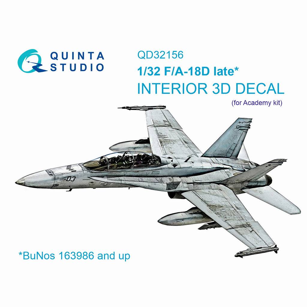 【新製品】QD32156 1/32 F/A-18D ホーネット 後期 内装カラー3Dデカール(アカデミー用)