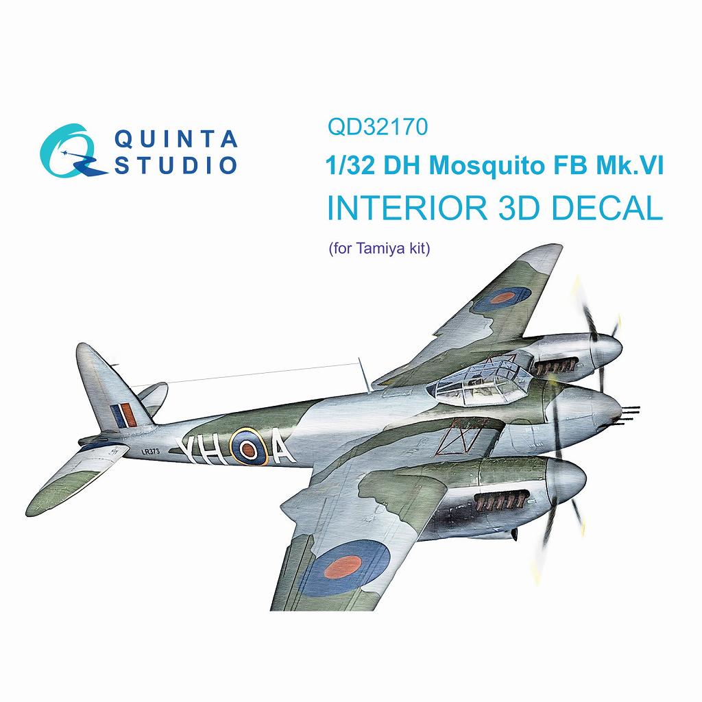 【新製品】QD32170) 1/32 デ・ハビランド モスキート FB Mk.VI 内装カラー3Dデカール(タミヤ用)