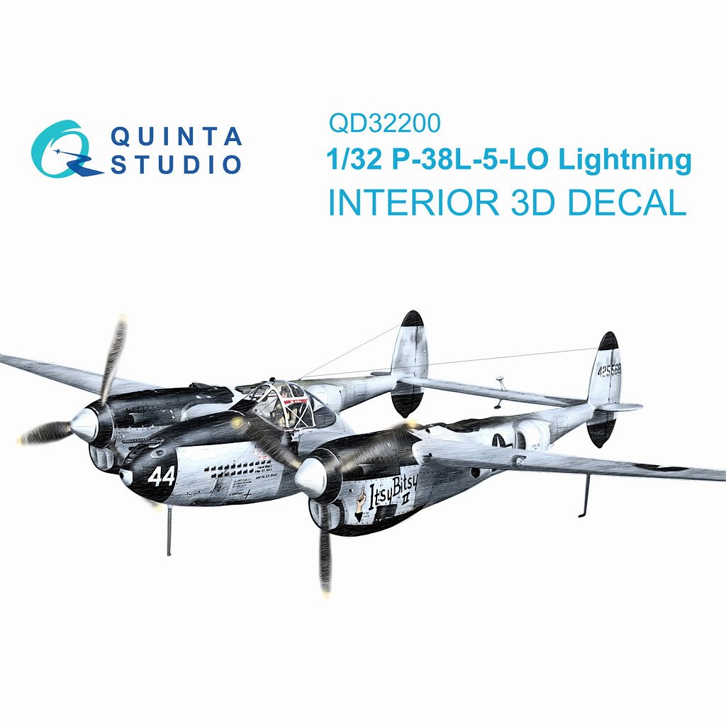 【新製品】QD32200 1/32 ロッキード P-38L-5-LO ライトニング 内装カラー3Dデカール(トランペッター用)