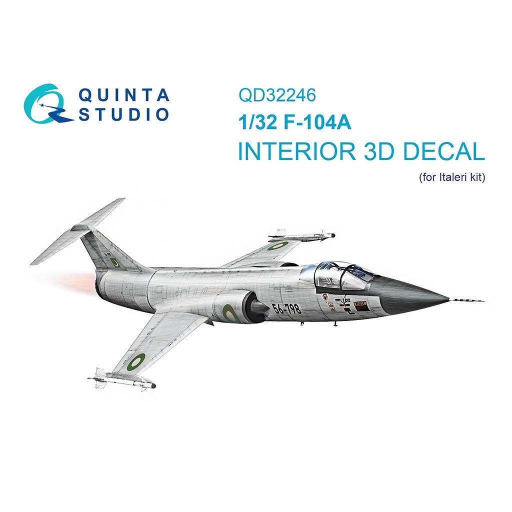 【新製品】QD32246 1/32 ロッキード F-104A スターファイター 内装カラー3Dデカール (イタレリ用)