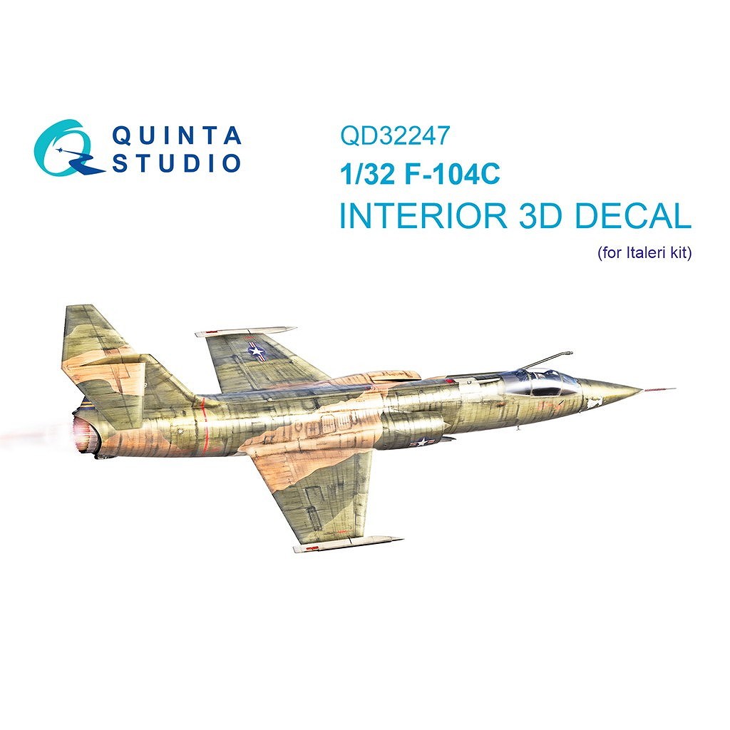 【新製品】QD32247 1/32 ロッキード F-104C スターファイター 内装カラー3Dデカール (イタレリ用)