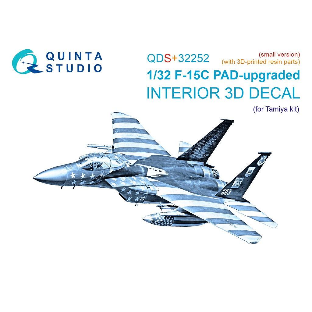 【新製品】QDS+32252 1/32 マクドネル・ダグラス F-15C イーグル PADアップグレード 内装カラー3Dデカール(タミヤ用) スモールバージョン (3Dプリント製パーツ付)