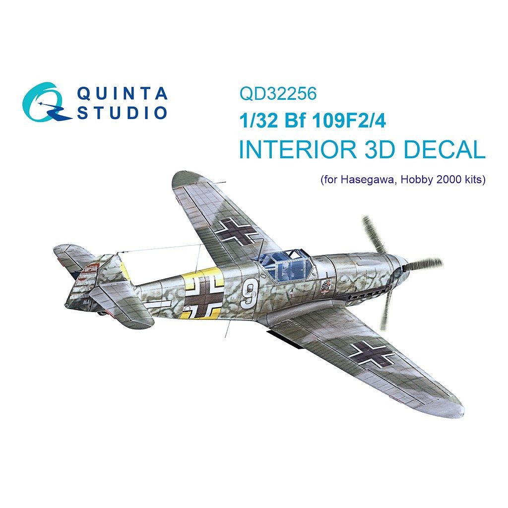 【新製品】QD32256 1/32 メッサーシュミット Bf109F-2/F-4 内装カラー3Dデカール (ハセガワ用)