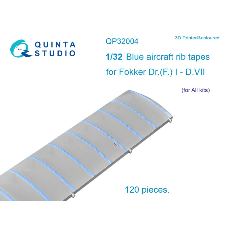 【新製品】QP32004 1/32 フォッカー Dr.(F)I-D.VII用青リブテープ (汎用) (120本入り)