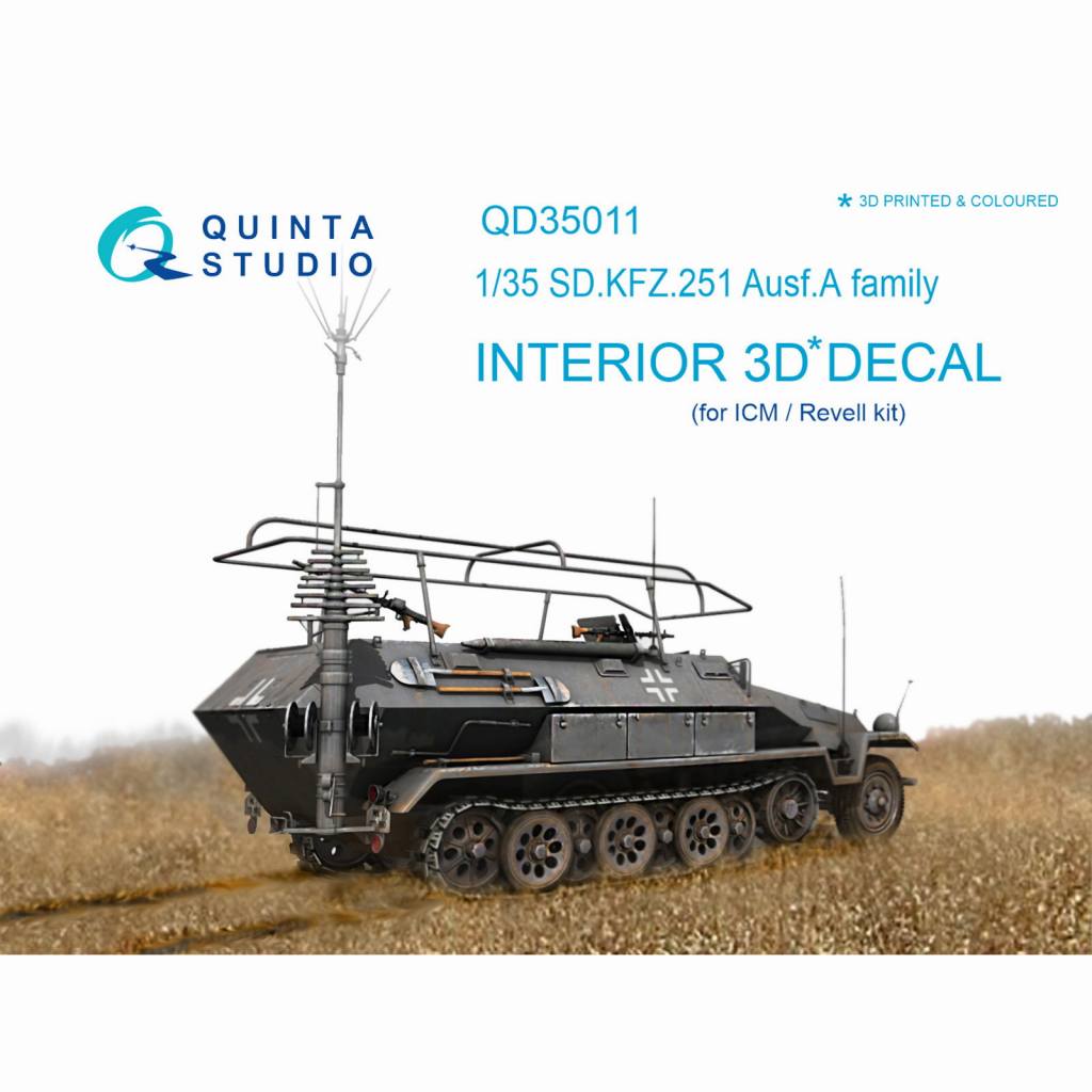 【新製品】QD35011 1/35 ドイツ Sd.Kfz.251A型 内装3Dデカール (ICM用)
