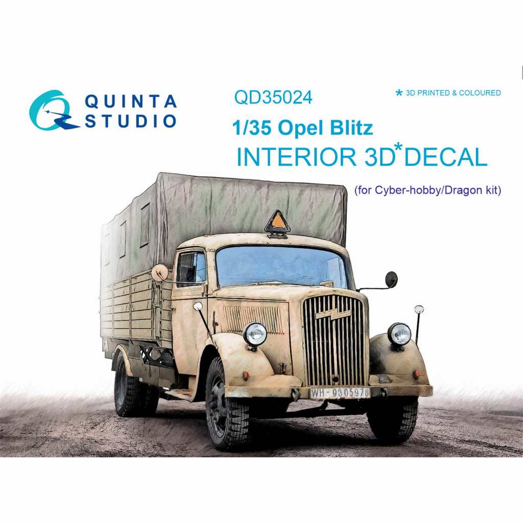 【新製品】QD35024 1/35 ドイツ オペルブリッツ トラック 内装3Dデカール (ドラゴン用)