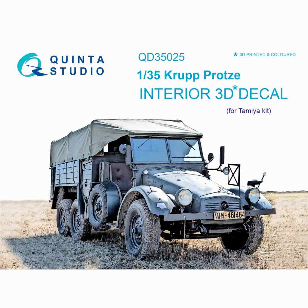 【新製品】QD35025 1/35 ドイツ クルッププロッツェ Kfz.70 兵員輸送型内装3Dデカール (タミヤ用)