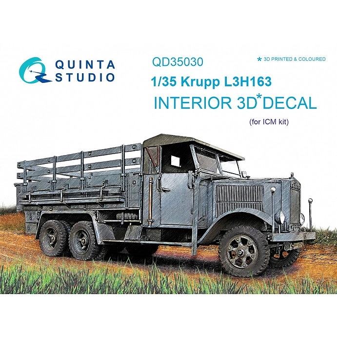 【新製品】QD35030 1/35 クルップ L3H163 カラー内装3Dデカール (ICM用)